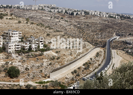 Israelische Straße im Westjordanland, Beit Jala, Palästinensische Behörde, Israel, Nahost Stockfoto