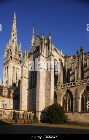 Saint-Corentin Kathedrale, Quimper, Finistere, Bretagne, Frankreich, Europa Stockfoto