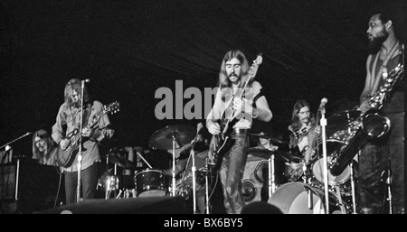 Die Allman Brothers Band spielen im Jubilee, Maifeiertag, 1971, University of North Carolina-Chapel Hill. Stockfoto