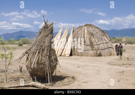 Traditionelles Haus am Arbore Stamm, Omo-Tal in Äthiopien, Afrika Stockfoto