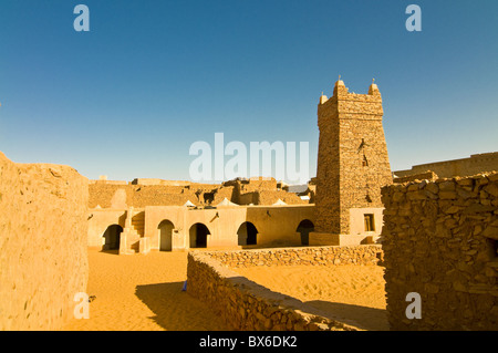 Die große Freitagsmoschee, UNESCO-Weltkulturerbe, Chinguetti, mittelalterlichen Handelszentrum im Norden Mauretaniens, Afrika Stockfoto