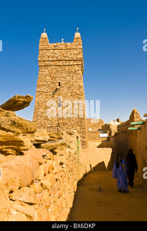 Der Ksar von mittelalterlichen Handelszentrum Chinguetti, UNESCO-Weltkulturerbe, Norden Mauretaniens, Afrika Stockfoto