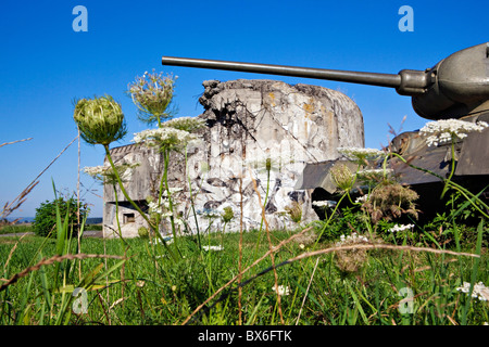 bauen Fort MO S-20 Orel, Museum der Befestigungen, Hlucin-Darkovicky, russische Panzer t-34 Stockfoto