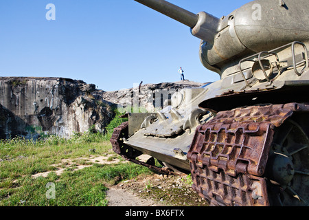 bauen Fort MO S-20 Orel, Museum der Befestigungen, Hlucin-Darkovicky, russische Panzer t-34 Stockfoto