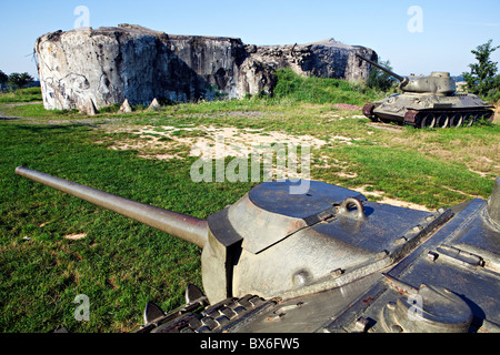 bauen Fort MO S-20 Orel, Museum der Befestigungen, Hlucin-Darkovicky, russische Panzer t-34 Stockfoto