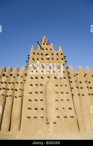 Große Moschee, die größte Schlamm Gebäude der Welt, UNESCO-Weltkulturerbe, Djenne, Mali, Westafrika, Afrika Stockfoto