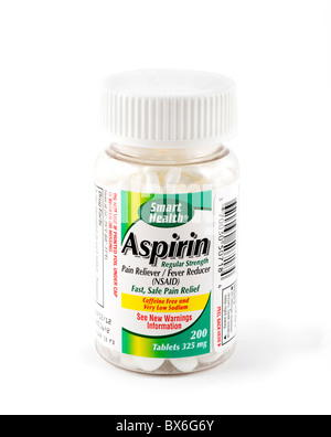 Flasche Aspirin-Tabletten, USA Stockfoto