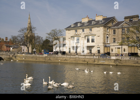 Swan Hotel und Great Ouse River, Bedford, Bedfordshire, England, Vereinigtes Königreich, Europa Stockfoto