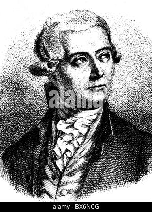 Lavoisier, Antoine Laurent, 26.8.1743 - 8.5.geharnischt, französischer Chemiker, Porträt, Holzgravur, Stockfoto