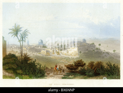 Geographie / Reisen, Palästina, Jerusalem, Tempelberg, Aussicht, Lithographie, 1860, Additional-Rights-Clearences-not available Stockfoto