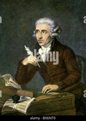 Haydn, Joseph, 31.3.1732 - 31.5.1809, Österreichischer Komponist, halbe Länge, Druck nach Malerei von Ludwig Gutterbrunn, ca. 1770, Stockfoto