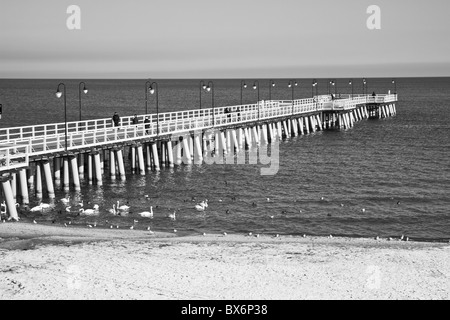 Holzmole in Gdynia, Polen Stockfoto