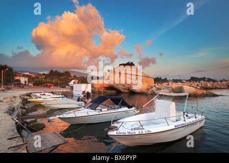 Griechenland - Insel Zakynthos, Ionische Meer, Angeln Bootshafen von Laganas Stockfoto