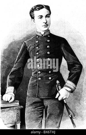 Alfonso XII, 28.11.1857 - 25.11.1885, König von Spanien 29.12.1874 - 25.11.1885, halbe Länge, Holzgravur, ca. 1875, Stockfoto