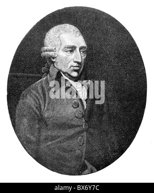 John Howard, englischer Gefängnis-Reformer 1789, schwarz und weiß-Abbildung; Stockfoto