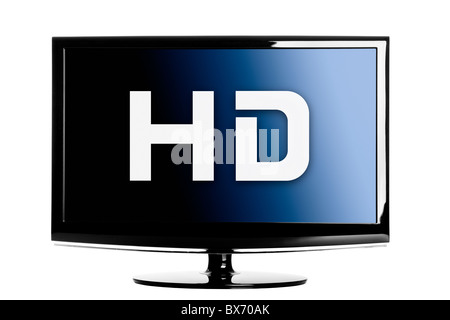 High-Definition-LCD-TV über einen weißen Hintergrund isoliert. Stockfoto