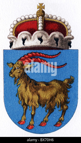 Heraldik, Wappen, Österreich-Ungarn, Litoral, Farblithographie, Meyers Konversationslexikon, 1908, Additional-Rights-Clearences-not available Stockfoto