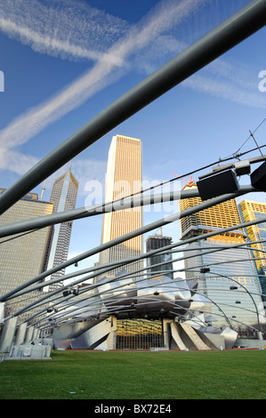 Jay Pritzker Pavilion (Frank Gehry), Millennium Park, Chicago, Illinois, USA Stockfoto