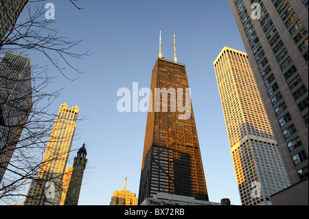 John Hanckock Center und Water Tower Place, Chicago, Illinois, USA Stockfoto