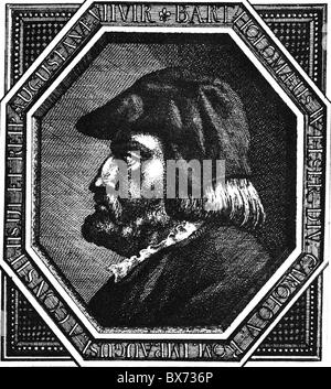 Welser, Bartholomaeus V der Ältere, 25.6.1484 - 28.3.1561, deutscher Kaufmann, Porträt, Kupferstich von Georg Christoph Eimmart, 17. Jahrhundert, Artist's Urheberrecht nicht gelöscht werden Stockfoto