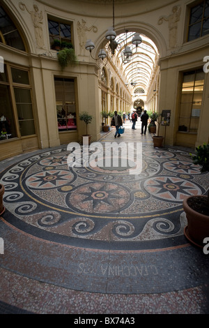 Mosaik-Fußboden in der Galerie vivienne Stockfoto