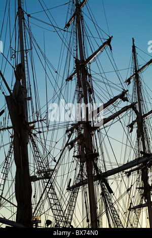 Marseille Vieux port die Belem sailing Schiffsmasten Stockfoto