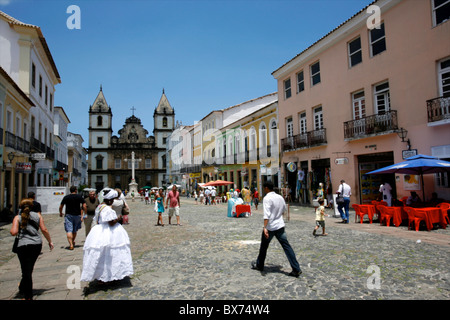 Die Sao Francisco-Kirche im Stadtteil Pelourinho, UNESCO-Weltkulturerbe, Salvador de Bahia, Brasilien, Südamerika Stockfoto