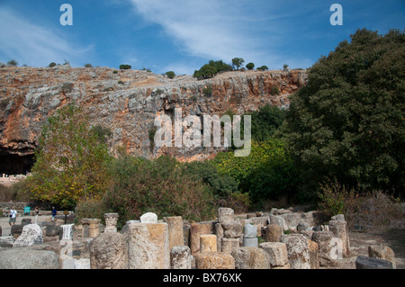 Die verlassene Stadt von Cäsarea Philippi. Stockfoto