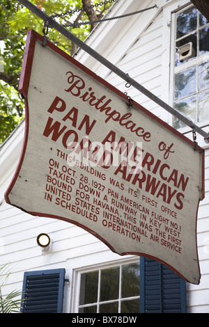 Melden Sie für Pan American Airways in Key West, Florida, Vereinigte Staaten von Amerika, Nordamerika Stockfoto