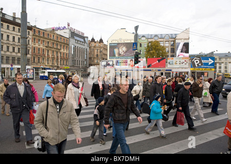 Straßenszene, Riga, Lettland Stockfoto