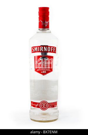 Flasche Smirnoff Premium-Wodka Stockfoto