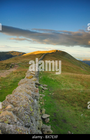 Spätabends Sonneneinstrahlung auf Birkhouse Moor, genommen aus dem Loch in der Wand, englischen Lake District Stockfoto