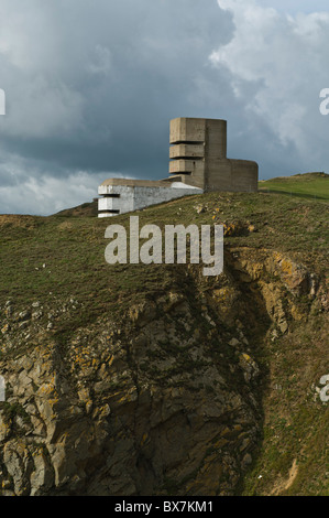 dh La Congrelle TORTEVAL GUERNSEY zweiten Weltkrieg Deutsch Aussichtsturm Hitlers Atlantikwall Stockfoto