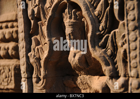 Eine buddhistische Erleichterung im Bayon Tempel in Angkor Stockfoto