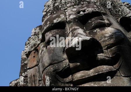 Gesicht des Lokeshvara Bayon Tempel in Angkor Stockfoto