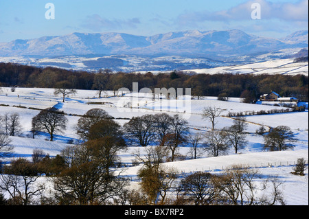 Coniston Fells von Firbank, Cumbria, England, Vereinigtes Königreich, Europa. Stockfoto