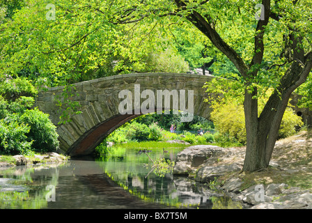 Gapstow Brücke über den Teich im Central Park in New York City Stockfoto