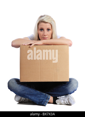 Attraktive junge Frau. Alle auf weißem Hintergrund. Stockfoto