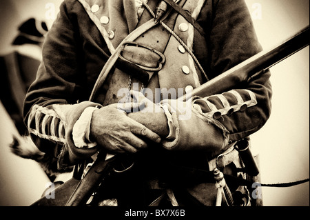 8. Könige Regiment Fußsoldaten Reenactment. Sepia-Farbton Stockfoto