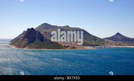 Der Wächter bewachen den Eingang, Hout Bay und seinen Hafen, Kap-Halbinsel, Südafrika. Stockfoto