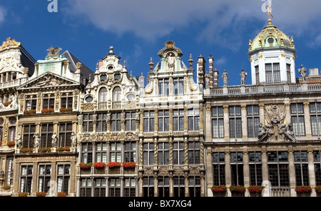Zunfthäuser auf der Grand Place, Brüssel Stockfoto