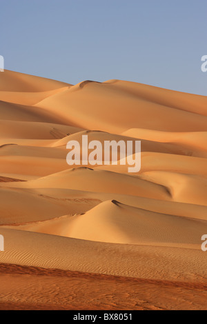 Abstrakte Muster in den Dünen der Rub Al Khali oder leere Viertel. Stockfoto