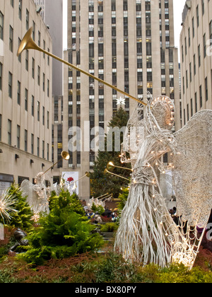 Herald Angel Dekoration, Rockefeller Center, NYC Stockfoto