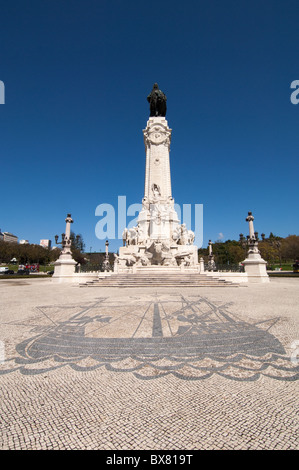 Statue von Marques de Pombal, Praça Marques de Pombal, Lissabon, Portugal Stockfoto