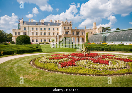 Lednice Burg, Süd-Mähren, Tschechische Republik Stockfoto