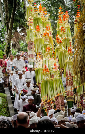 Festlichkeit im Tirta Empur Tempel während balinesische Neujahr, Bali, Indonesien Stockfoto