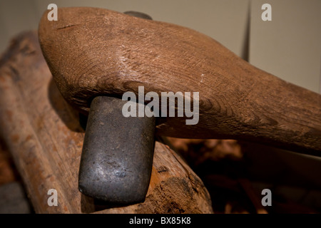 Mississippi Periode Axtköpfe oder Kelten gefunden bei Cahokia Mounds State Historic Site, Illinois, USA. Stockfoto