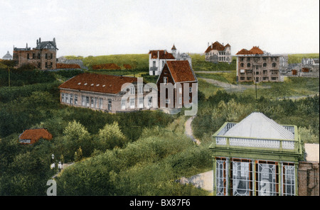 Geographie / Reisen, Niederlande, Noordwijk aan Zee, Gebäude, kurhaus Huis ter Duin, Außenansicht, Ansichtskarte, farbig, um 1920, Additional-Rights-Clearences-not available Stockfoto