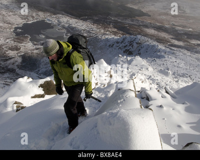 Ein Blick nach unten Daear Ddu Ridge, Moel Siabod Stockfoto