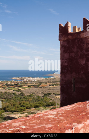 Blick über North East Malta von der rote Turm (St. Agatha) auf der Marfa Ridge Stockfoto